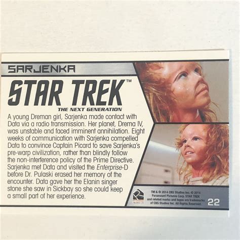 Star Trek Aliens Trading Card 22 Sarjenka Ebay