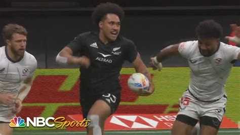 HSBC World Rugby Sevens New Zealand Demolishes United States In Fifth