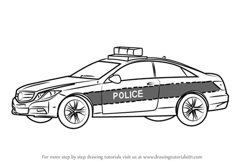 Step By Step How To Draw A Mercedes Police Car