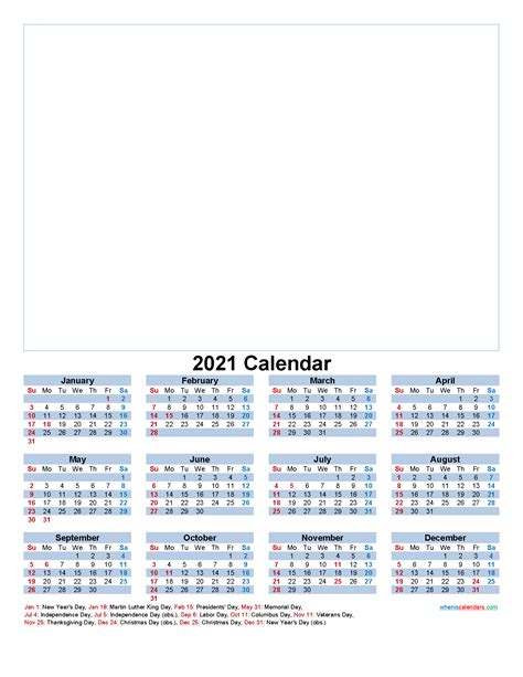If you are looking for an editable calendar which you can quickly add in special dates, meetings, or deadlines before print then download our word. Custom Photo Calendar 2021 Word, PDF - Template No.f21y37
