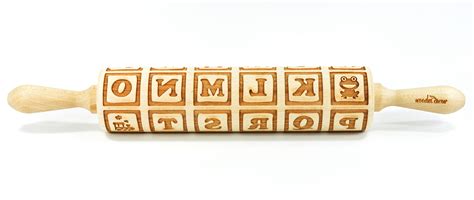 Alphabet Blocks Letters Big Size Rolling Pin Engraved Rolling Rolling