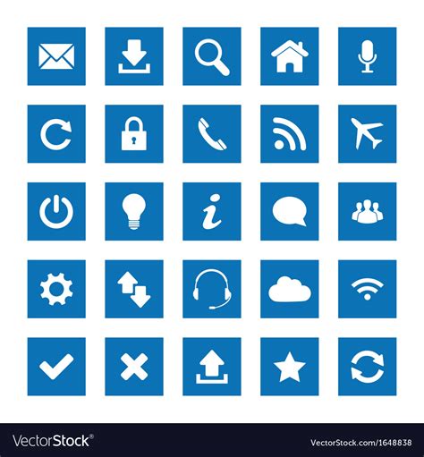 Square Web Icons Royalty Free Vector Image Vectorstock