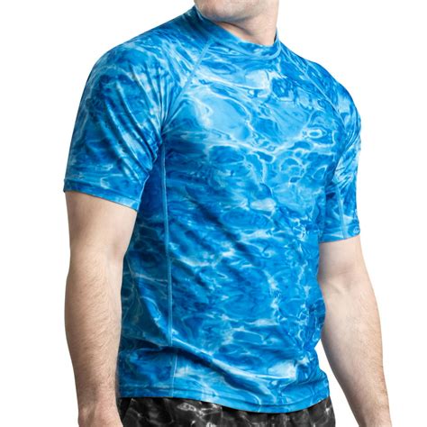 Aaron Aqua Design Rash Guard Men Upf 50 Short Sleeve Rashguard Swim