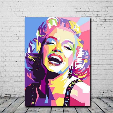 Kolorowe Marilyn Monroe Obraz Na Płótnie Portret Abstrakcyjne Plakaty I Druki Obrazy Na ścianę