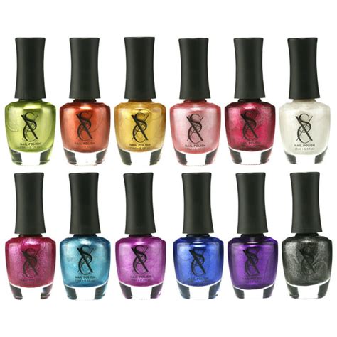 sxc cosmetics nail polish set 12 metallic shades 15ml 0 5oz full size perfect nail lacquer