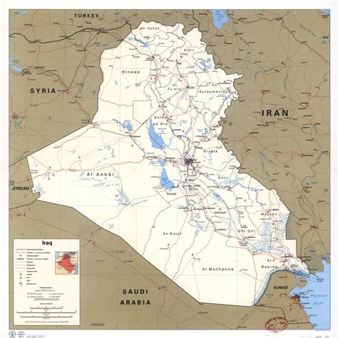 Large Scale Political And Administrative Map Of Iraq With Roads