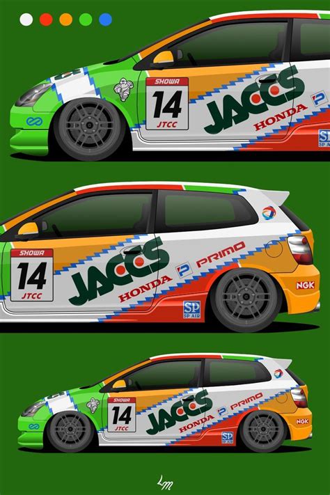 Jaccs Livery Ep Ctr Racing Car Design Car Wrap Design Honda
