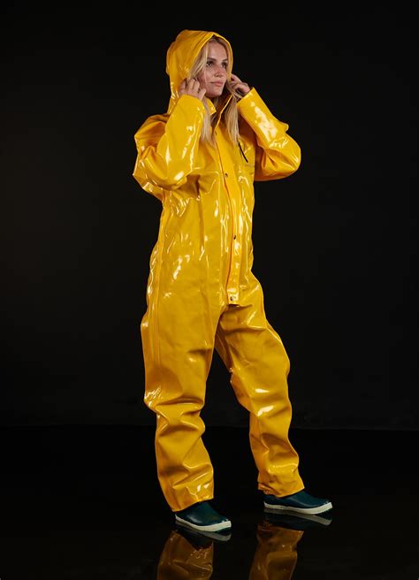 Opalo Coverall Farmerrain Yrkeskläder Pvc Outfits Vinyl Clothing Rain Wear