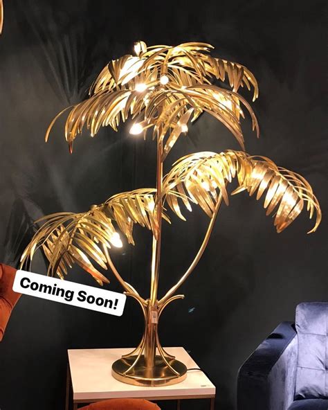 Coming Soon This Striking Palm Tree Lamp In Gold Metal Is Sure To Make