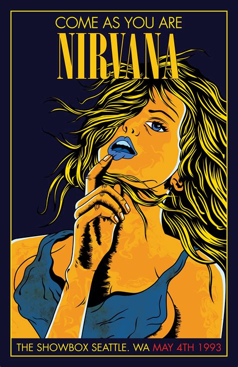 Nirvana Poster Illustration By Maximo Mandl Vintage Concert Posters Rock Poster Art Rock Posters