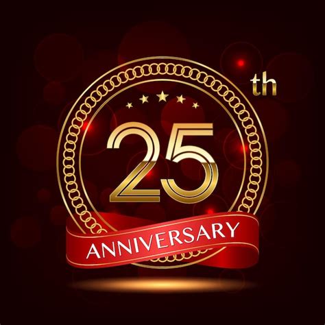 Diseño De Logo 25 Aniversario Vector Premium