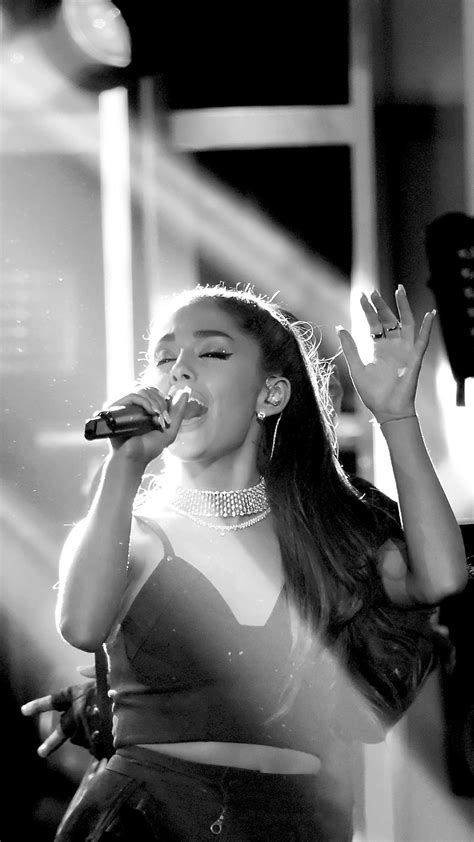 1080x1920 Ariana Grande Celebrities Music Girls Monochrome Black And White For Iphone 6 7