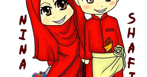 Diya Hanun Chibi Doodle Pengantin Baju Merah