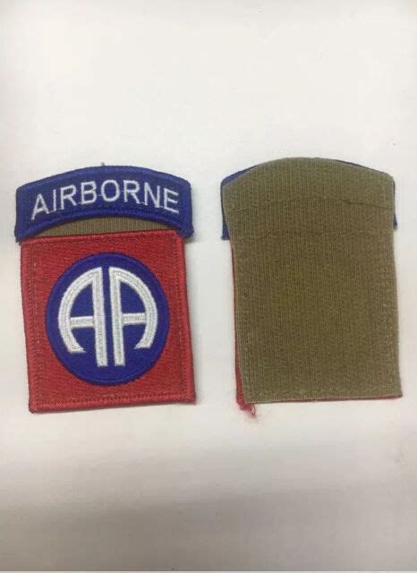 Us Army Color 82nd Airborne Patch And Airborne Tab With Fastener Ebay