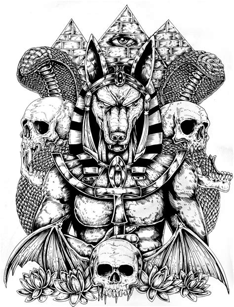 Resultado de imagen de anubis drawing | Anubis tattoo, Egypt tattoo