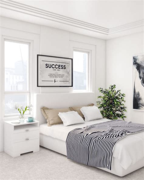 Minimalist Contemporary White Bedroom Design