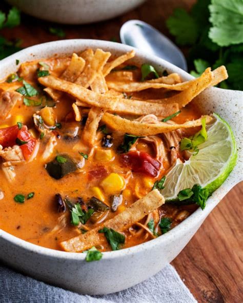 Creamy Chicken Tortilla Soup Instant Pot Recipe The Chunky Chef