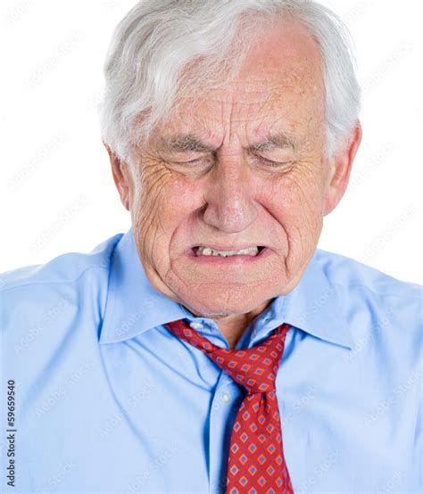 Sad Depressed Lonely Crying Old Man Senior Executive Stock Photo