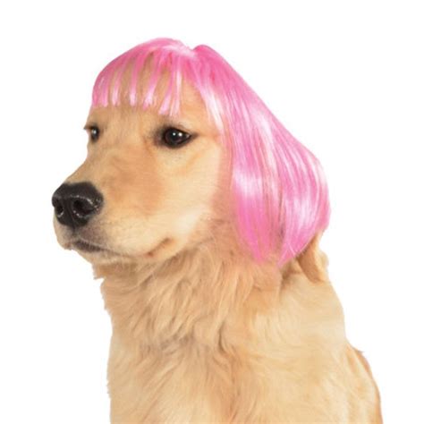 Short Bob Wig Dog Costume Hot Pink Pet Costumes Dog Halloween