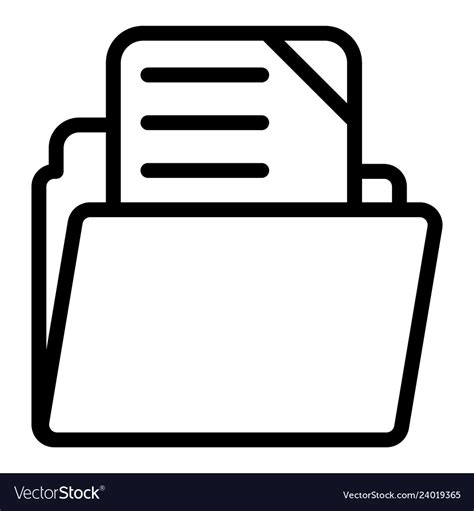 File Folder Line Icon Archive Royalty Free Vector Image