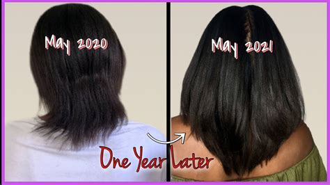 Relaxed Hair Growth Journey One Year Later With Pictures Youtube