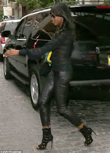 Naomi Campbell In Pair Of Leather Trousers As She Struts Through Nyc