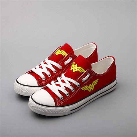 Custom Printed Low Top Canvas Shoes Wonder Woman Womens Shoes Top