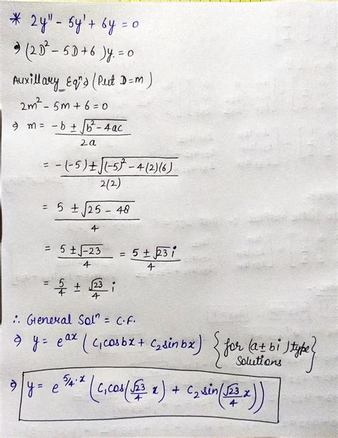 Solved Find The General Solution Of The Given Second Order