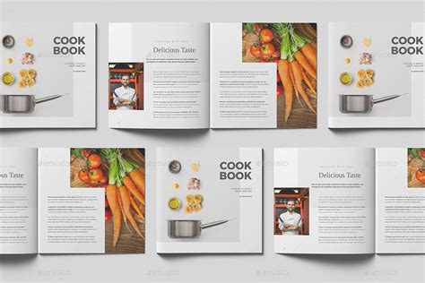 Square Cookbook By Meenom Graphicriver Cookbook Cover Design Recipe