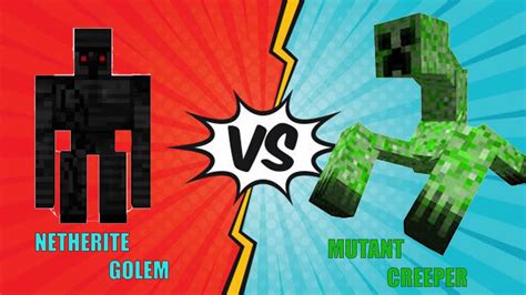 Netherite Golem Vs Mutant Creeper Ultimate Fight In Minecraftminecraft