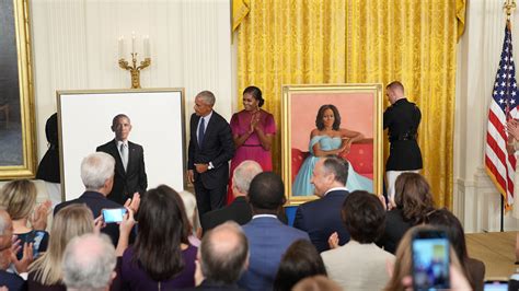 Official Obama Portraits Are Finally Unveiled At The White House The