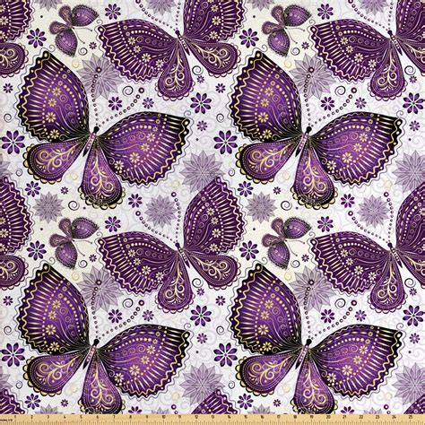 Natural Fabric By The Yard Butterflies With Paisley Motif On Wings