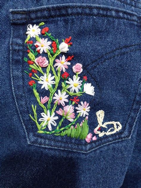 hand embroidery on jeans embroidery jeans embroidery on clothes embroidery jeans diy