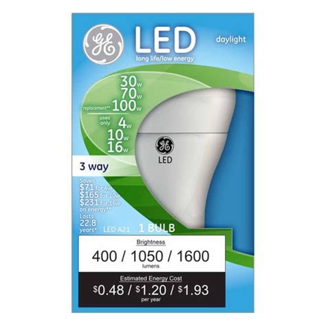 Ge Led Daylight 30 100w 3 Way General Purpose Light Bulb1 Pack