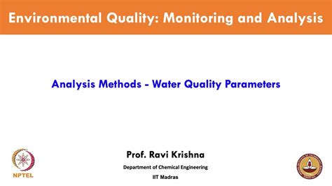 analysis methods water quality parameters youtube