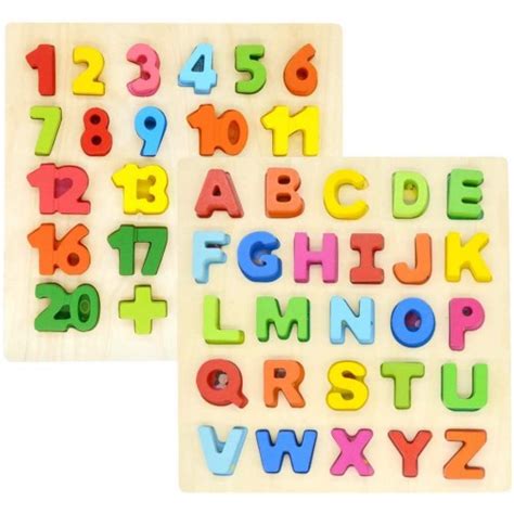 Gemem Alphabet Puzzles Wooden Upper Case Letter Puzzle Abc And Number