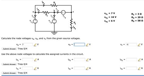 Solved Calculate The Node Voltages Va Vb And Vc From The