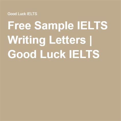 Free Sample Ielts Writing Letters Ielts Writing Ielts Letters