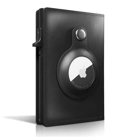 buy airtag wallet black trackable wallet with airtag holder rfid blocking minimalist