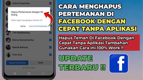 Cara Menghapus Pertemanan Di Facebook Dengan Cepat Tanpa Aplikasi