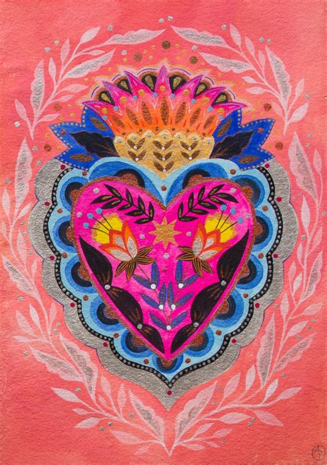 Art Inspo Sacred Heart Art California Colors Bibel Journaling Hand