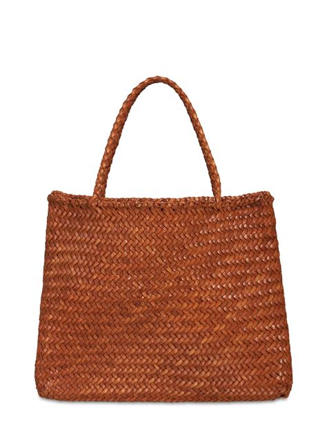 Dragon Diffusion Sophie Small Handwoven Leather Kit Bag In Britsh Tan