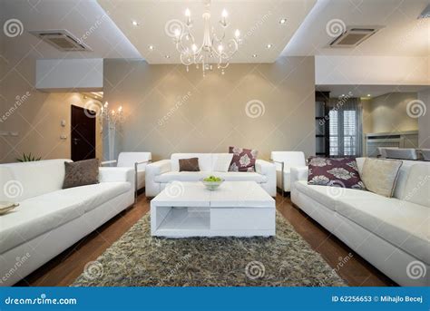 Interior Of A Modern Spacious Living Room Stock Image Image Of