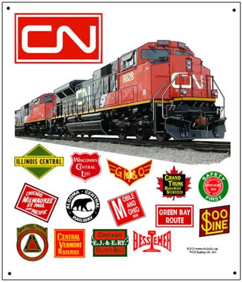 Train Sign Canadian National Railway Heritage Etsy