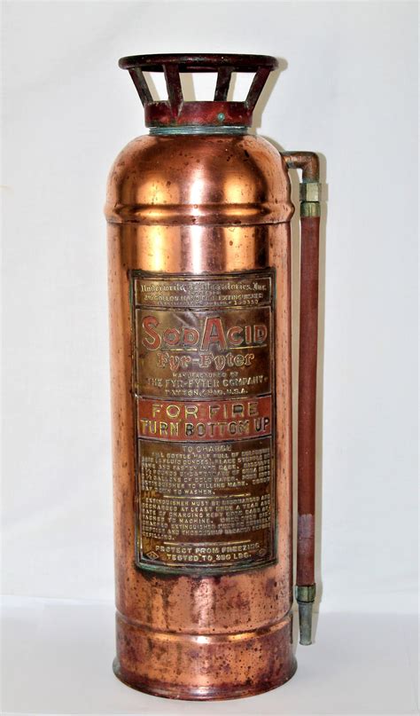Antique Fyr Fyter Copper Fire Extinguisher Firefighting Memorabilia