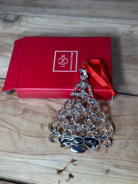 Lenox Silverplate Sparkle And Scroll Christmas Tree Ornament Vintage Etsy