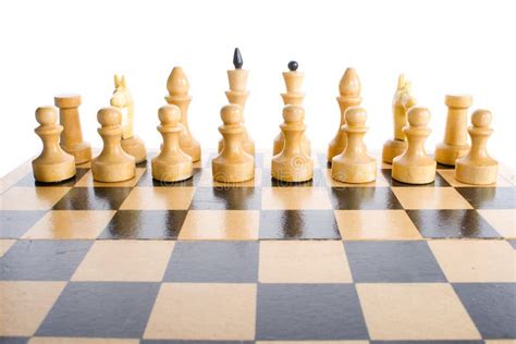 White Chess Pieces In Start Position Stock Photo Image Of Macro