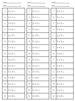 **FREEBIE** Basic Facts Addition Subtraction Speed Test by Classroom Hustle