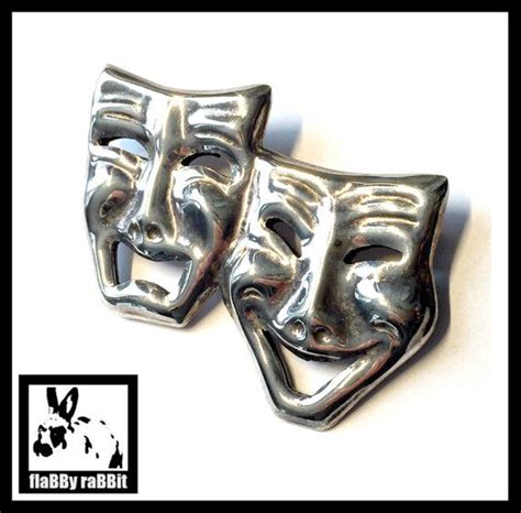 Silver Theater Mask Pin Comedy Tragedy Theatre Mask Pin Etsy In 2021