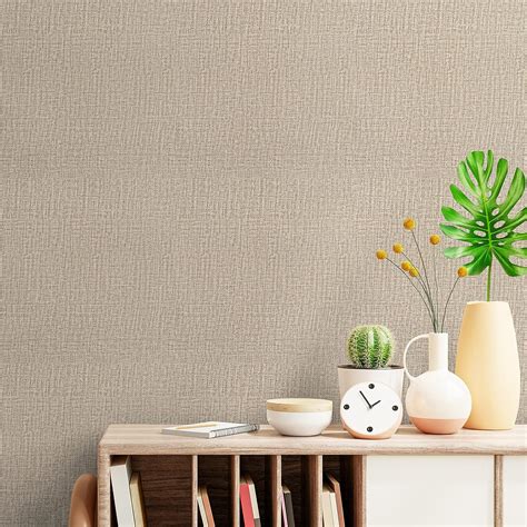 177x236 Inches Khaki Grasscloth Peel And Stick Wallpaper